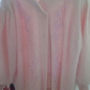 Angora baby pink cardigan